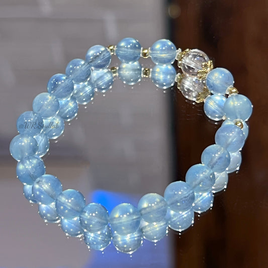 Aquamarine and white crystal design