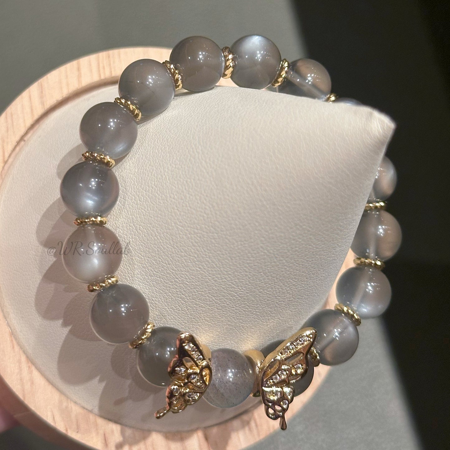 Silver Moon Flying Design Crystal Bracelet